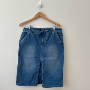 Baccini SkirtsWomens 12 Blue Long Denim Skirts Midi With pockets